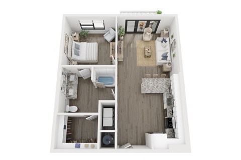 Ironcrest A4A 1 bed 1 bath floor planat Ironcrest, North Richland Hills, TX, 76180